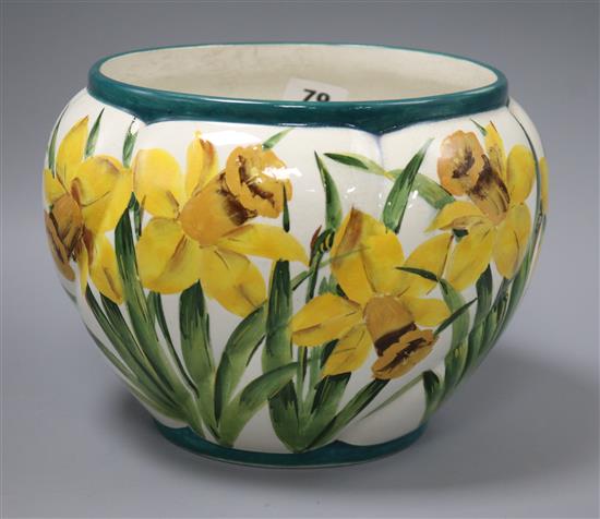 A Wemyss Daffodil pattern jardiniere height 16.5cm